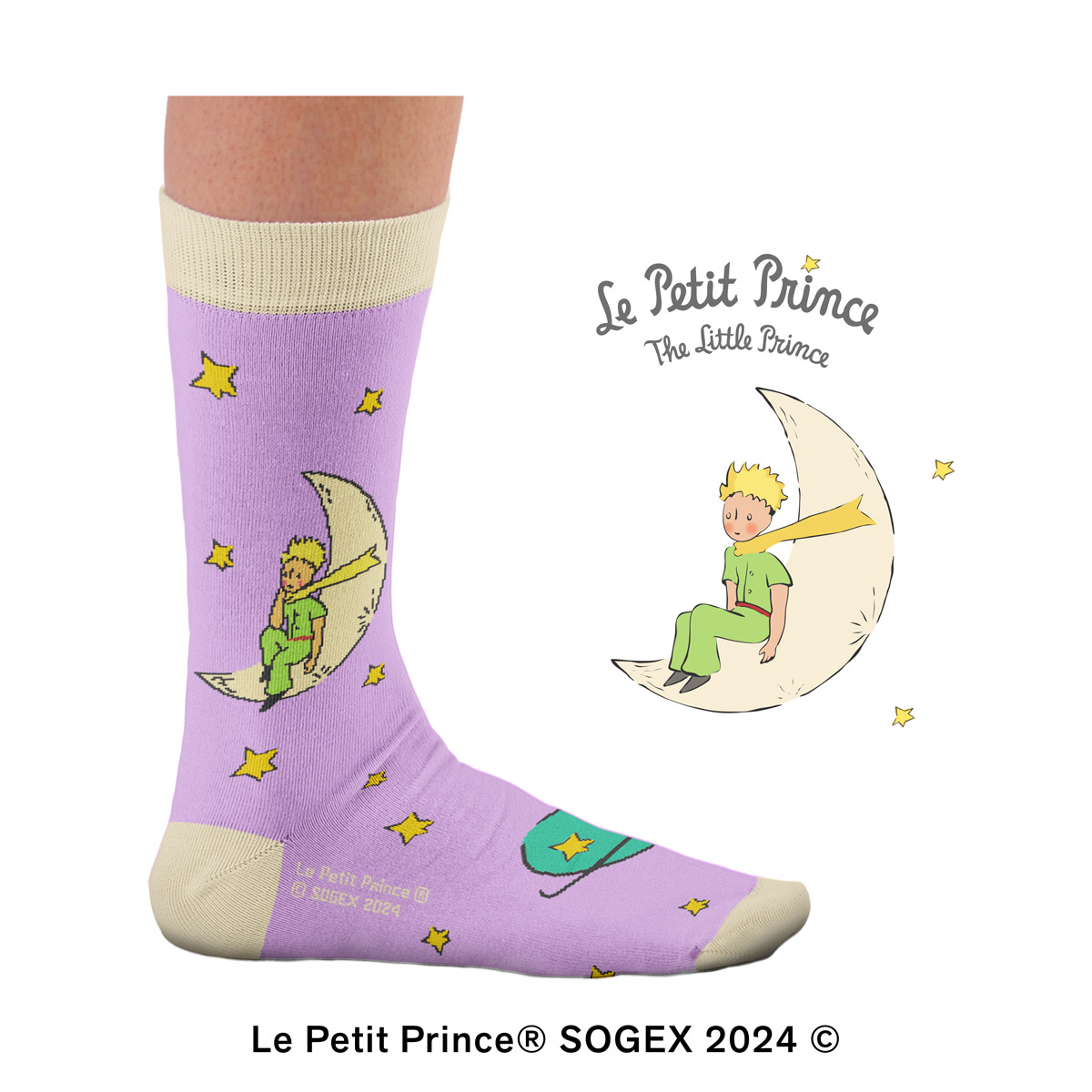 Petit Prince Purple Planets Socks