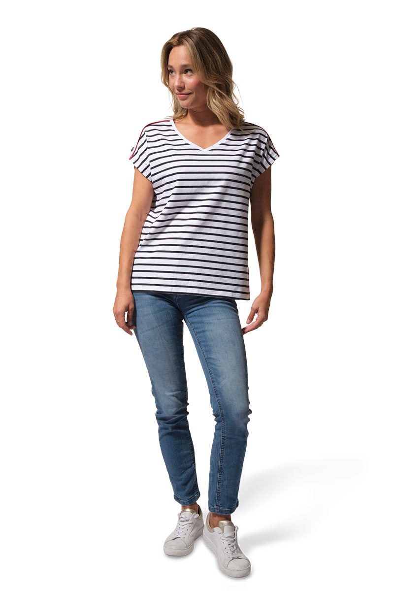 Giflia White/Navy Top