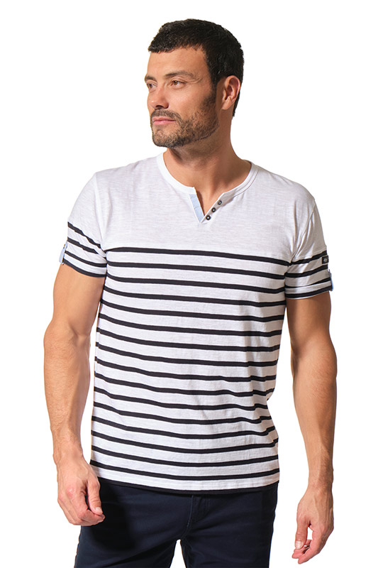 Nicolo White/Navy Top